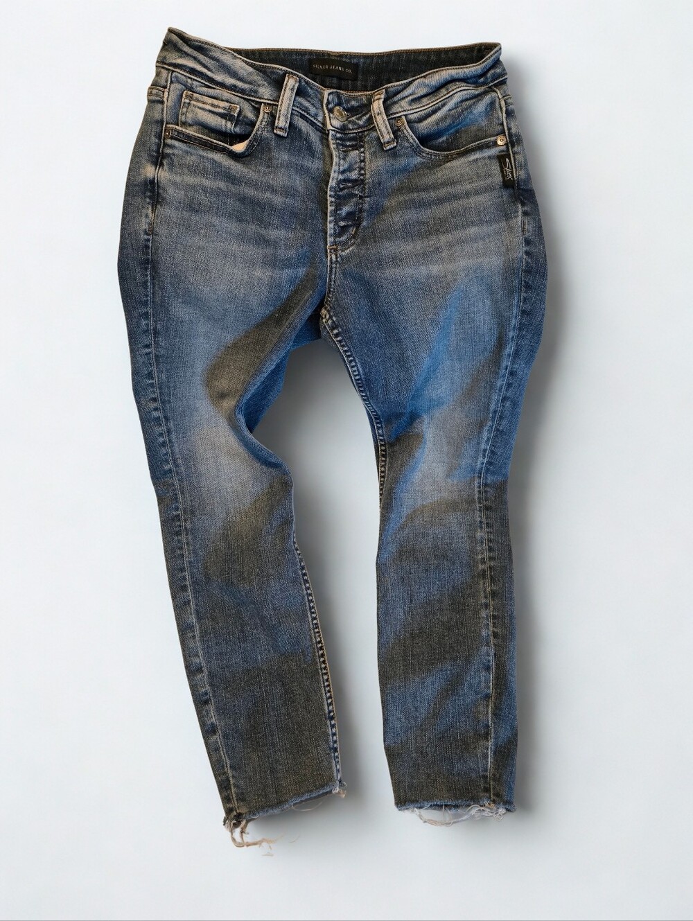 Silver Suki Skinny Crop buttonfly jeans